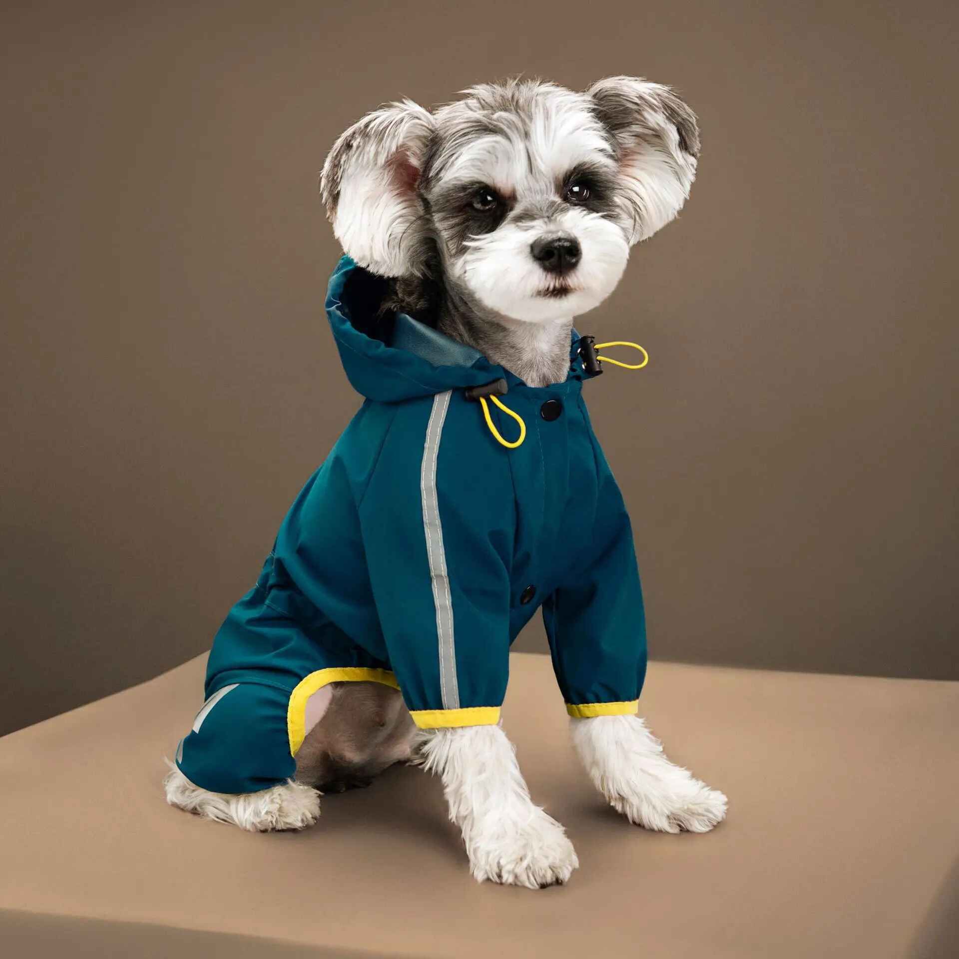 Imperméable En Pu Imperméable Pour Animaux De Compagnie Avec Capuche,Vêtements Pour Chiens De Petite Et Moyenne Taille,Veste Pour Chats,Sweat À Capuche Chihuahua,Tenues De Combin - Type Deep Blue-M