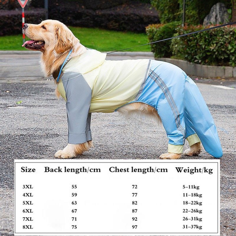 Combinaison Imperméable Pour Animal De Compagnie,Poncho De Pluie,Couverture Complète,Grand Chien,Golden Hair Chai,Labrador,Quatre Pieds,Coulée - Type [Product 4]-5xl
