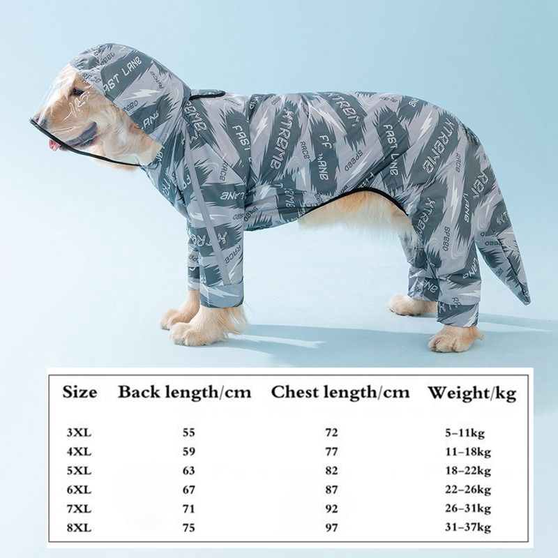 Combinaison Imperméable Pour Animal De Compagnie,Poncho De Pluie,Couverture Complète,Grand Chien,Golden Hair Chai,Labrador,Quatre Pieds,Coulée - Type [Product 5]-4xl
