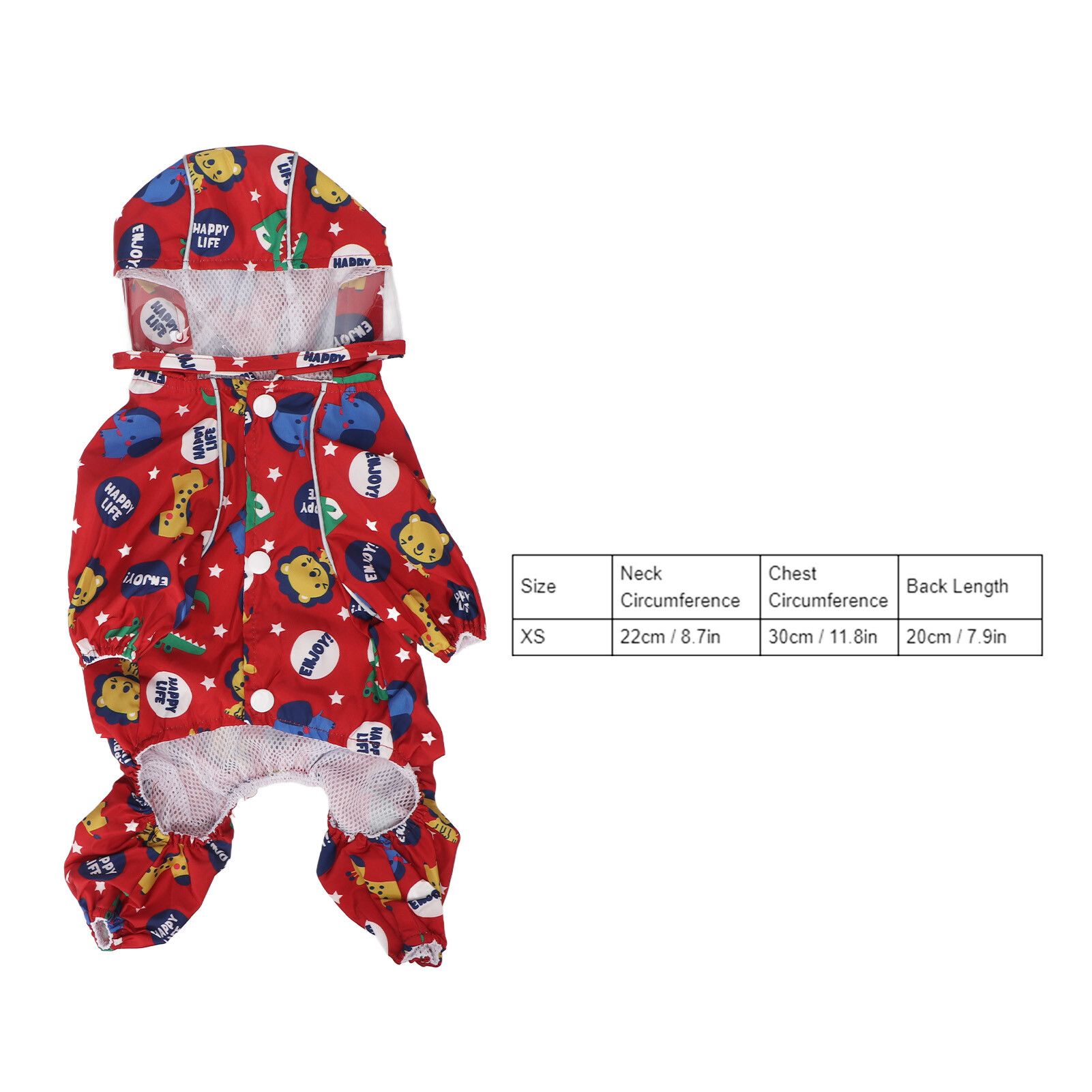 Veste Imperméable À Capuche Pour Animaux De Compagnie,Vêtements De Pluie À Motif Mignon Pour Chiens Et Chiots,Vêtements Doux En Pvc Adaptés Aux Petits Chiens - Type Red Xs