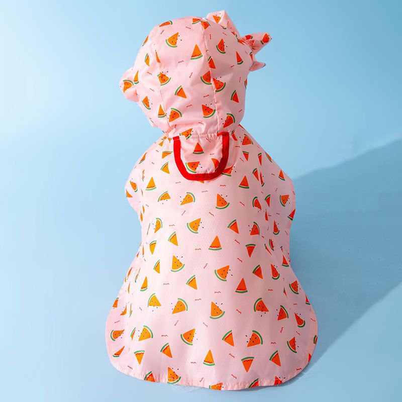 Imperméable Motif Dessin Animé Mignon Pour Animaux De Compagnie,Chien De Petite Et Moyenne Taille,Poncho Imperméable,Vêtements Pour Chiots,Printemps Et Été,Caniche - Type Hooded Poncho-Chest 55cm #A