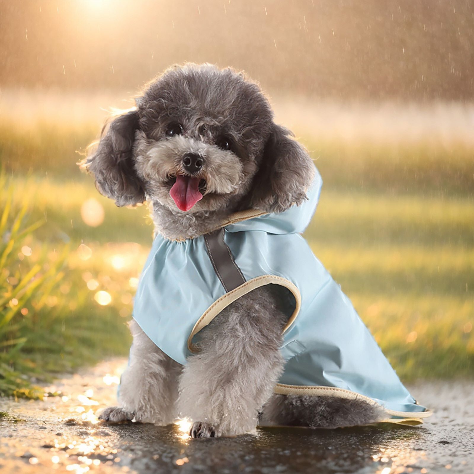 Imperméable Pour Animaux De Compagnie,Grands Et Petits Chiens,Bandes De Coulée,Activités De Plein Air,Équipement De Pluie,Sauvetage - Type Blue-M