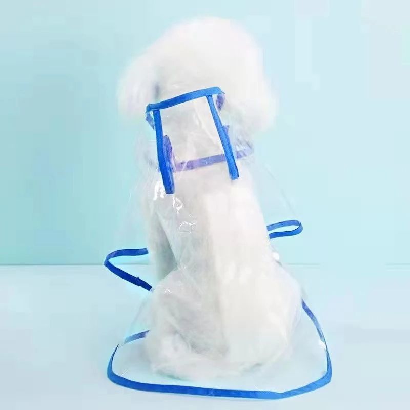 Poncho De Pluie À Capuche Transparent Pour Animaux De Compagnie,Veste Imperméable Pour Chien,Vêtements Pour Chiot,Petits Chiens,Pvc Souple - Type Blue-Xl