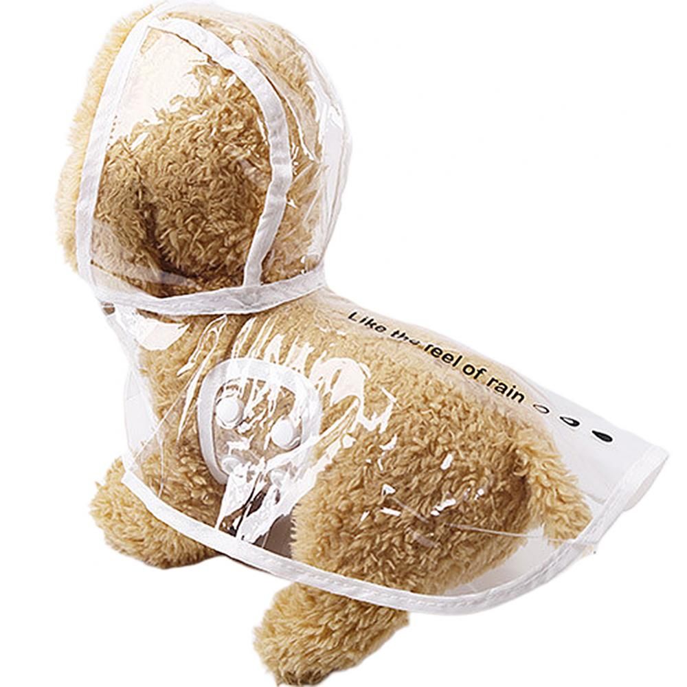 Imperméables Imperméables À Fermeture À Bouton Pour Chien,Veste Pour Chiot,Vêtements De Pluie,Capuche Transparente,Chats,Manteau Transparent Pour Animaux De Compagnie,Extérieur - Type White-Xs