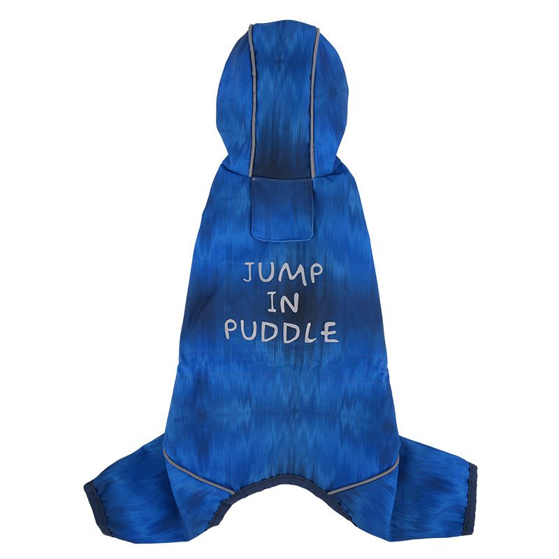 Imperméable Imperméable Coloré Pour Petit Chien,Poncho À Capuche Coupe-Vent,Vêtements De Sécurité Pour Animaux De Compagnie,Veste De Pluie Avec 4 Pattes - Type Colorful Blue-2xl