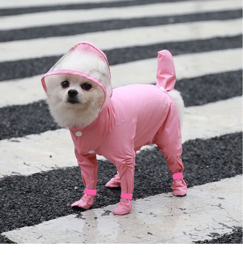 Imperméable Pour Petit Chien,Combinaison Imperméable,Salopette,Veste Pour Yorkshire,Chiot - Type Pink-Xl #A