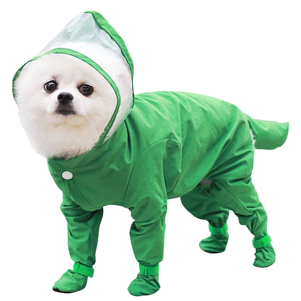 Imperméable Pour Petit Chien,Combinaison Imperméable,Salopette,Veste Pour Yorkshire,Chiot - Type Green-Xxl #C