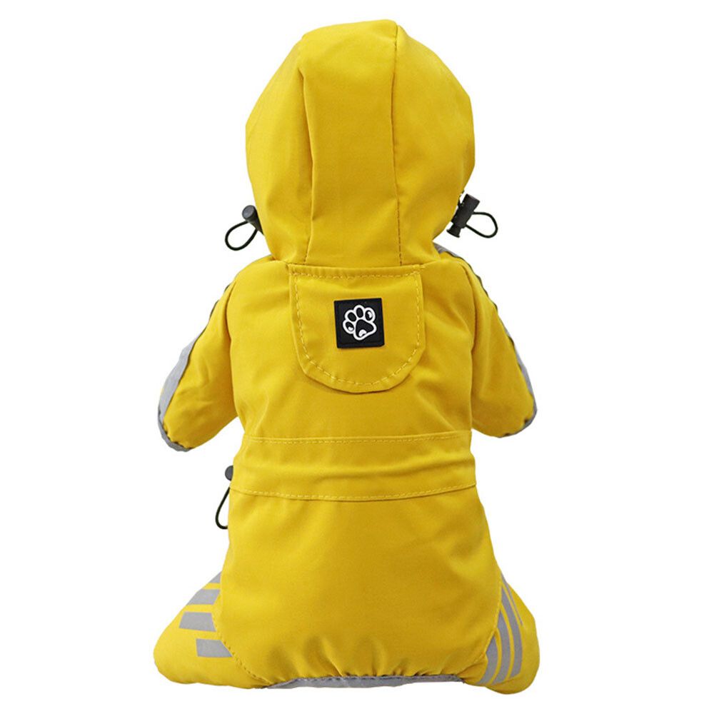 Imperméable Avec Capuche Pour Chien,Vêtements Imperméables Pour Chiot,Manteau De Coulée Pour Animal De Compagnie,Veste Solide À Quatre Pattes,Chiens De Petite Et Moyenne Taille - Type Yellow-L