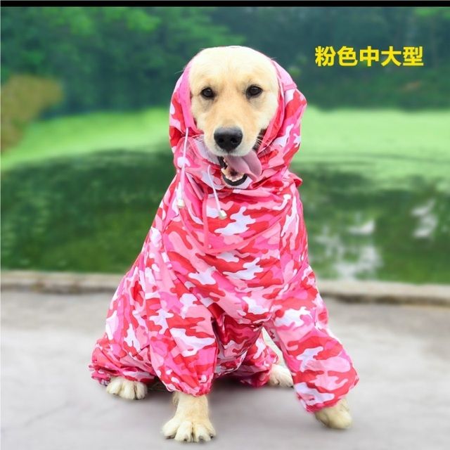 Poncho Imperméable À Quatre Coins Pour Animaux De Compagnie,Veste À Capuche Imperméable,Vêtements Pour Grands Chiens,Chiot Moyen - Type D-18