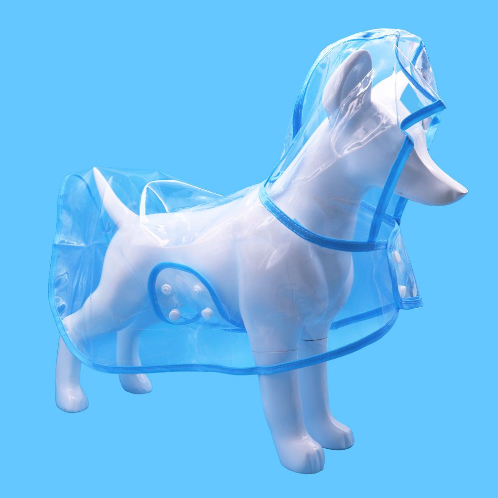 Poncho Imperméable Transparent À Capuche Pour Petit Chien,Veste Pour Animaux De Compagnie,Vêtements De Marche Pour Chien,Fournitures Pour Animaux De Compagnie - Type Blue-L Size 3-4.5kg