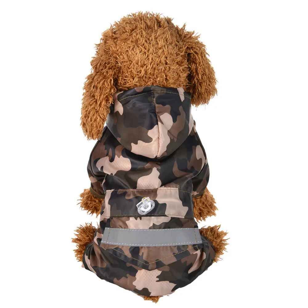 Imperméable À Capuche À Quatre Pattes Pour Chien,Veste De Pluie Imperméable Pour Petits Et Moyens Chiens,Poncho Pour Animaux De Compagnie,Vêtements Avec Anneau De Laisse - Type Camouflage-Xs