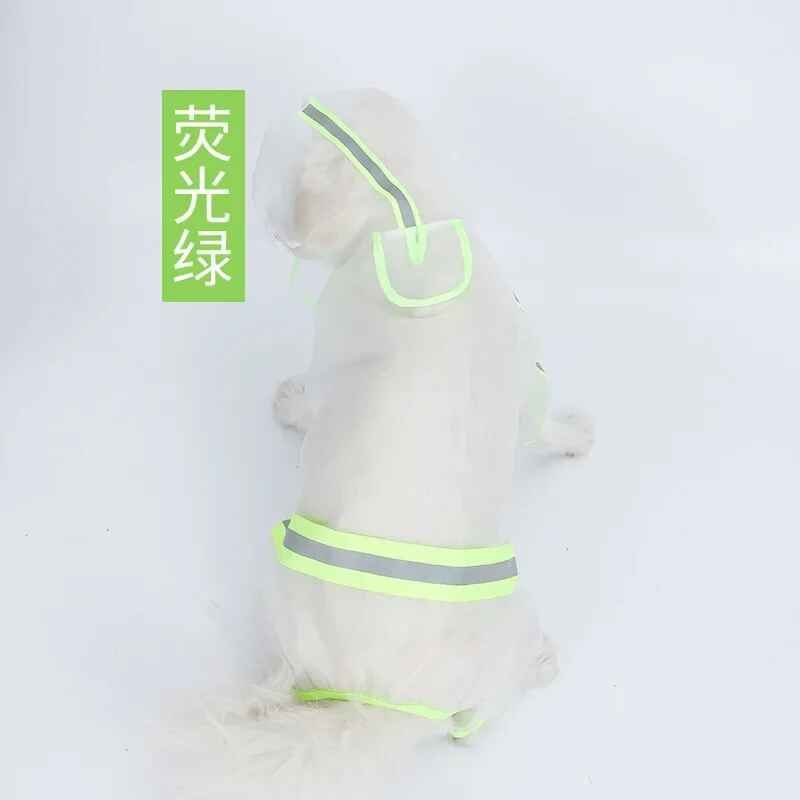Imperméable À Capuche Transparent Pour Animaux De Compagnie,Vêtements De Pluie Pour Petits,Moyens Et Grands Chiens,Chiot,Quatre Pieds - Type Green-L