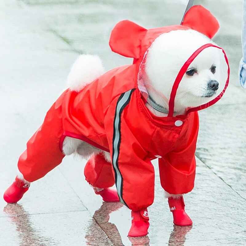 Imperméable Pour Chien De Compagnie,Manteau De Pluie Imperméable,Vêtements D'extérieur Pour Petits Et Moyens Chiens,Teddy,Bichon,Fn,Anian - Type Red Bear-M