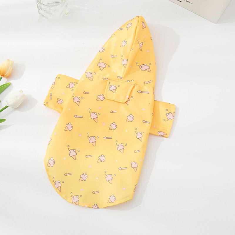 Imperméable Imperméable À Manches Courtes Pour Chien Avec Chapeau,Manteau D'extérieur D'été Pour Bichon Schnauzer Et Autres Petits Chiens - Type Yellow-M