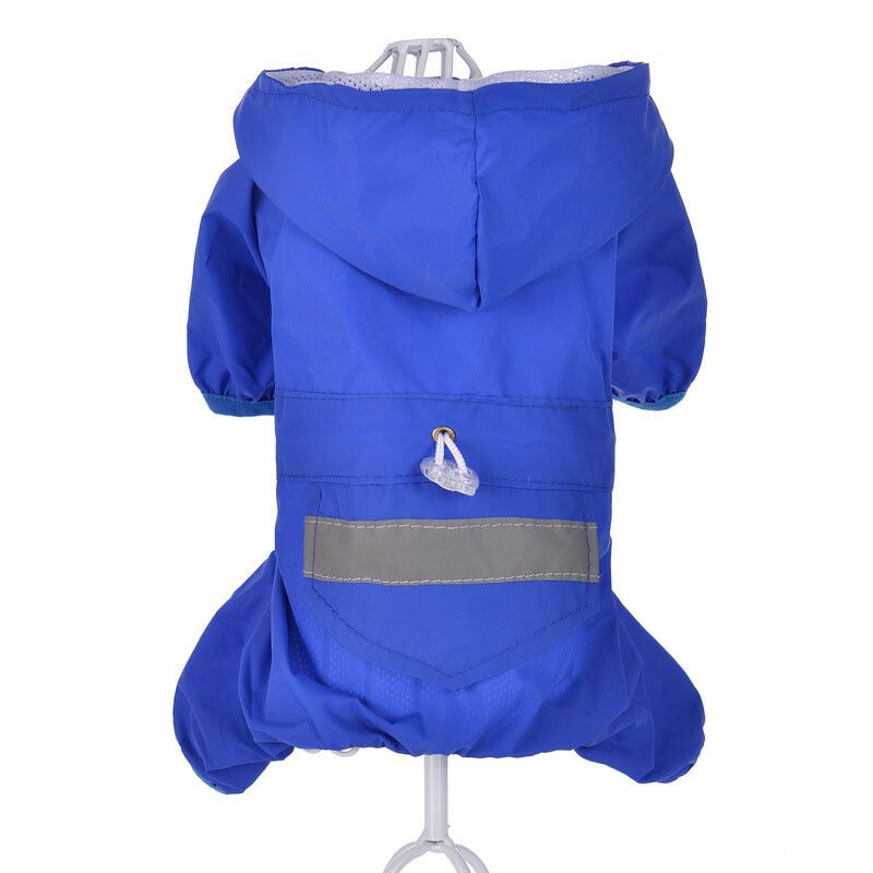 Imperméable Imperméable Pour Chien Avec Capuche Pour Chiot,Veste De Pluie En Maille Respirante Pour Animaux De Compagnie,Poncho De Pluie Coulée,Combinaison Pour Petits Chiens - Type Bleu-M
