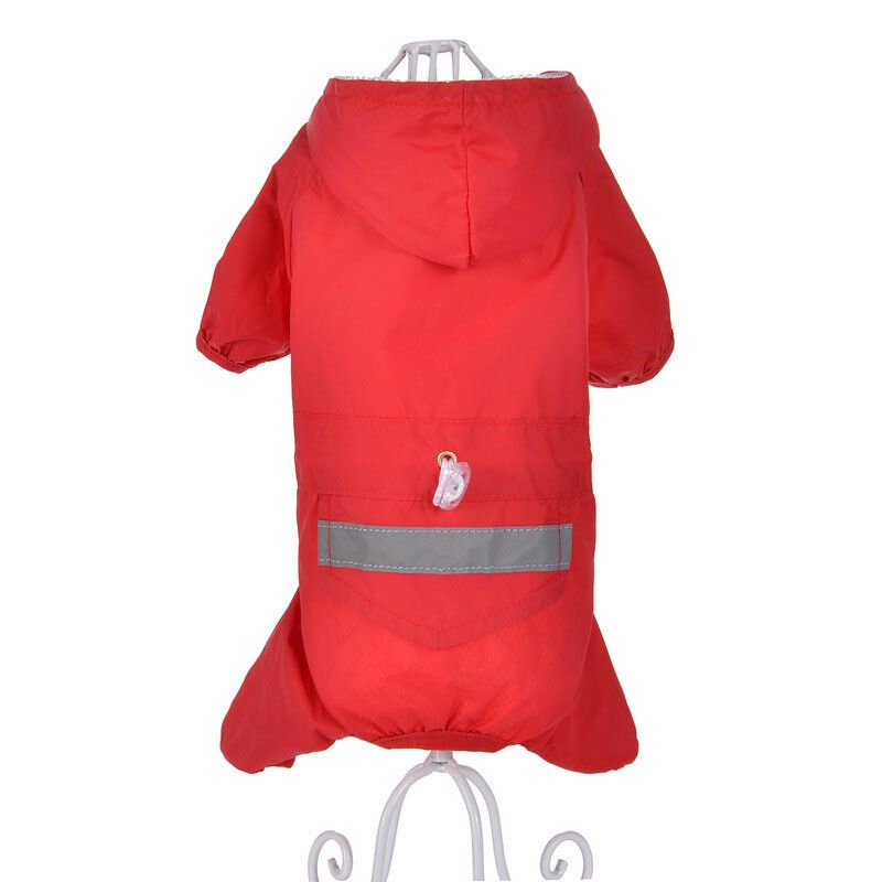 Imperméable Imperméable Pour Chien Avec Capuche Pour Chiot,Veste De Pluie En Maille Respirante Pour Animaux De Compagnie,Poncho De Pluie Coulée,Combinaison Pour Petits Chiens - Type Rouge-M