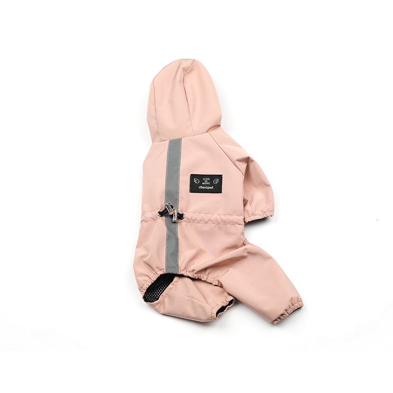 Manteau Imperméable Pour Animaux De Compagnie Avec Capuche,Veste De Combinaison Pour Petits Et Moyens Chiens,Manteau De Panais,Réflecteur De Pluie,Coulée - Type Rose-Xl
