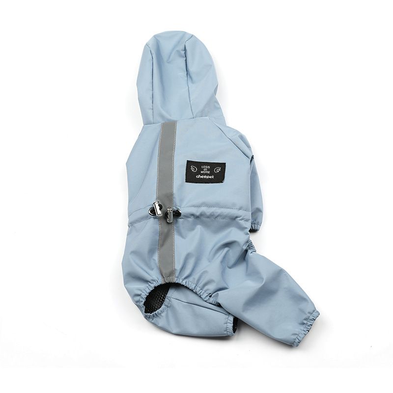 Manteau Imperméable Pour Animaux De Compagnie Avec Capuche,Veste De Combinaison Pour Petits Et Moyens Chiens,Manteau De Panais,Réflecteur De Pluie,Coulée - Type Bleu-Xxl