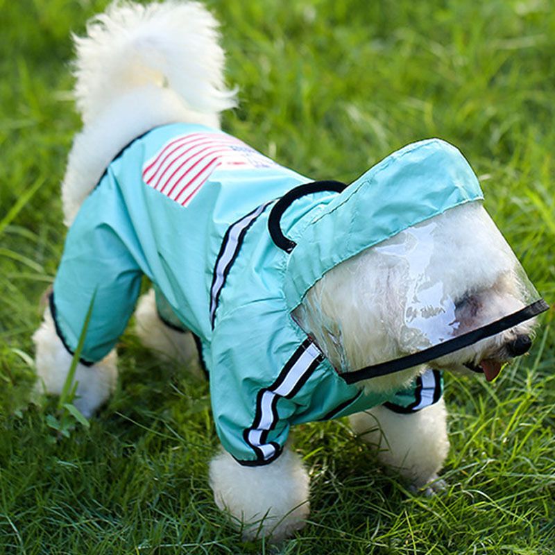 Imperméable À Quatre Pattes Pour Chien,Vêtement En Polyester,Pour La Saison De La Pluie,Pour Moyens Et Grands Animaux De Compagnie - Type Green-M
