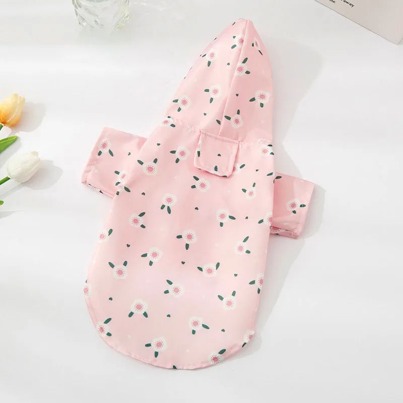 Imperméable À Manches Courtes Pour Animaux De Compagnie,Manteau Imperméable Pour Chien,Vêtements D'extérieur Pour Chiot,Bichon Schnauzer Gallois,Mode Estivale - Type Pink-S