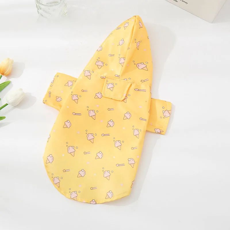Imperméable À Manches Courtes Pour Animaux De Compagnie,Manteau Imperméable Pour Chien,Vêtements D'extérieur Pour Chiot,Bichon Schnauzer Gallois,Mode Estivale - Type Yellow-L #B