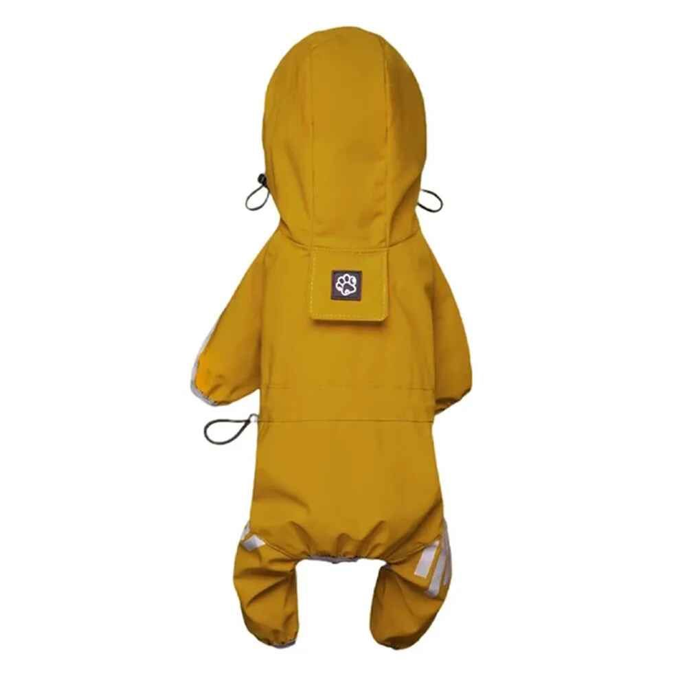 Imperméable De Sport Imperméable Pour Petit Chien,Manteau De Pluie Pour Chiot,Veste Avec Sangle De Coulée,Trou De Laisse,Vêtements À Capuche Pour Animaux De Compagnie - Type Yellow-Xxl