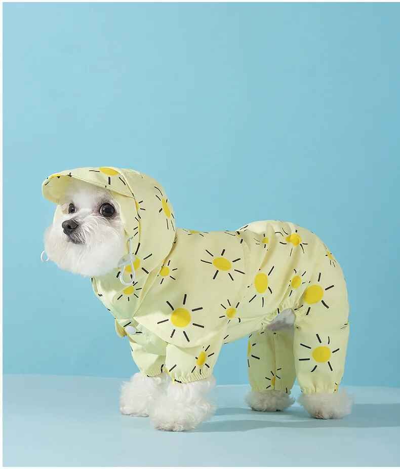 Imperméable Tout Couvert Pour Chiens,Cape De Pluie,Imperméable À Quatre Pattes,Chien De Petite Et Moyenne Taille,Nounours,Chihuahua,Vêtements Pour Chiens - Type Yellow-Xl(5.5-7.5kg)