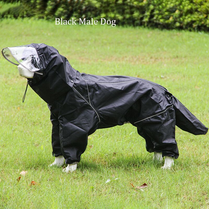 Poncho De Pluie Double Couche Avec Capuche Pour Chien Et Chat,Imperméable,Coupe-Vent Et Imperméable,Fournitures Pour Animaux De Compagnie,Extérieur,Grand,Moyen,1 Pièce - Type Black Style A-28
