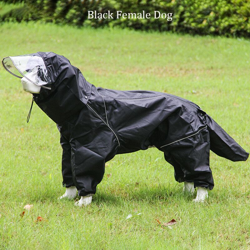 Poncho De Pluie Double Couche Avec Capuche Pour Chien Et Chat,Imperméable,Coupe-Vent Et Imperméable,Fournitures Pour Animaux De Compagnie,Extérieur,Grand,Moyen,1 Pièce - Type Black Style B-26