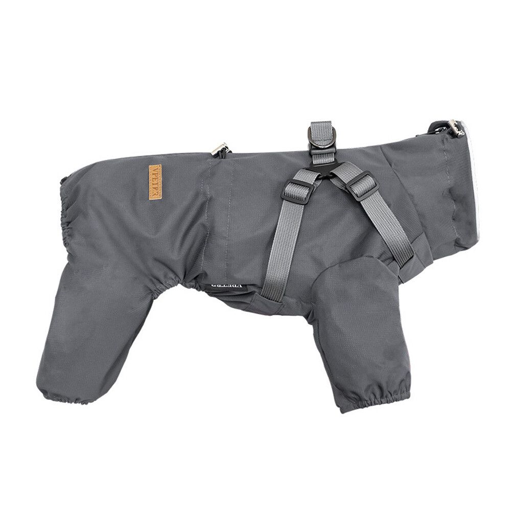 Imperméable Réglable Pour Chien Avec Sfp,Veste De Pluie Imperméable Pour Animaux De Compagnie Pour Petits Chiens,Salopette De Pluie Casting Pour Chien Avec 4 Pattes - Type Grey-Xl