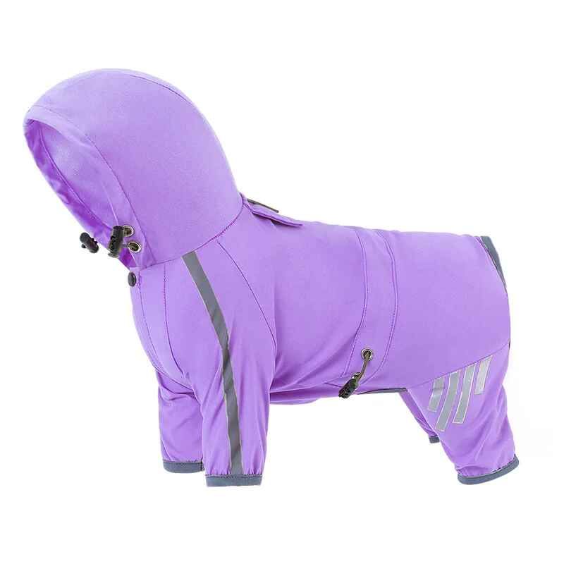 Imperméable Imperméable Pour Chien,Vêtements Pour Animaux De Compagnie Pour Chihuahua,Manteau De Pluie Maltais,Combinaison Pour Petits Et Moyens Chiens,Salopette Pour Chiens - Type Purple-L #A