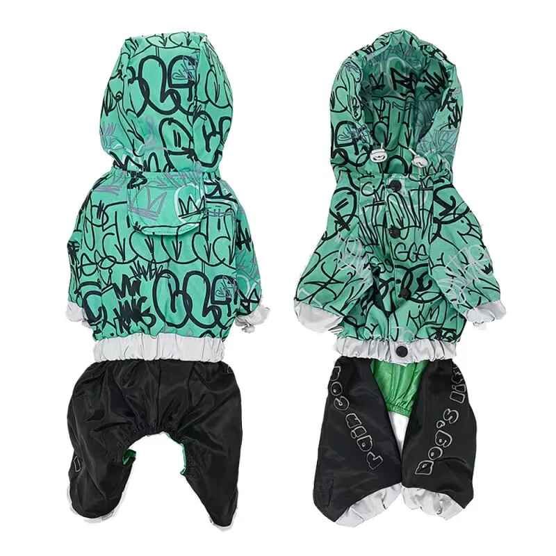 Imperméable Imperméable Pour Chien,Manteau Réglable Pour Chiot,Chihuahua,Bouledogue,Cape Pour Animaux De Compagnie,Veste De Costume Poncho - Type Green-16