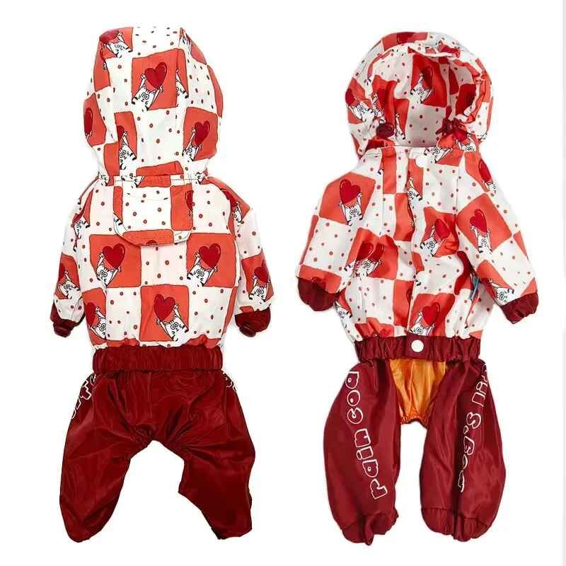 Imperméable Imperméable Pour Chien,Manteau Réglable Pour Chiot,Chihuahua,Bouledogue,Cape Pour Animaux De Compagnie,Veste De Costume Poncho - Type Orange-12