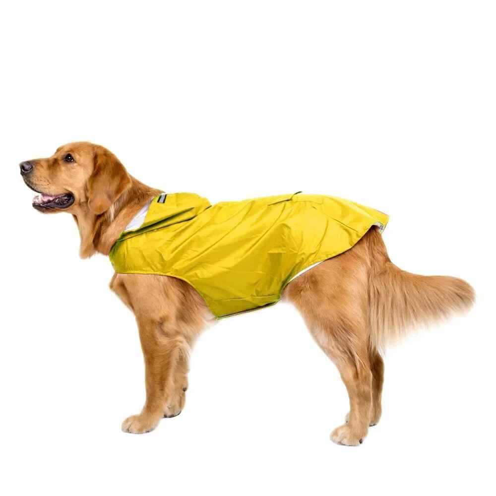Imperméable Imperméable Pour Chien,Veste À Capuche Imperméable,Poncho De Pluie,Vêtements De Pluie Pour Animaux De Compagnie Avec Rayure De Coulée,Accessoires D'extérieur Pour Chien - Type Yellow-Xl #E