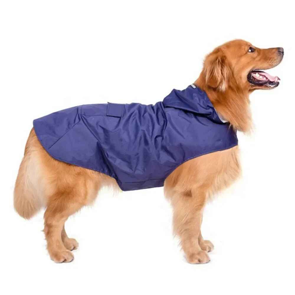 Poncho De Pluie Imperméable Pour Chien,Veste À Capuche,Vêtements De Pluie Pour Animaux De Compagnie Avec Rayure De Coulée,Fournitures Pour Animaux De Compagnie,Extérieur - Type Blue-6xl