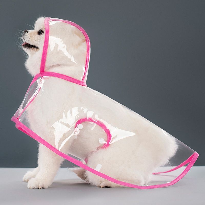 Imperméable Transparent Pour Animaux De Compagnie,Vêtement Épais,Coupe-Vent Et Imperméable,Pour Grand,Moyen Et Petit Chien,En Plastique F, - Type Pink-L