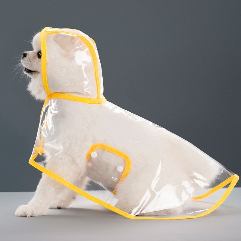 Imperméable Transparent Pour Animaux De Compagnie,Vêtement Épais,Coupe-Vent Et Imperméable,Pour Grand,Moyen Et Petit Chien,En Plastique F, - Type Yellow-Xs