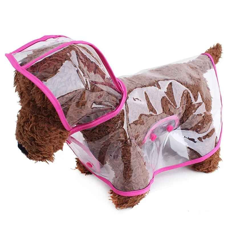Xs-8xl Pet Chien Chiot Vêtements Imperméable Transparent Vêtements De Pluie Document De Mode Bord Snap Design Manteau De Pluie Pour Grands Chiens Costumes - Type Rose-S #C