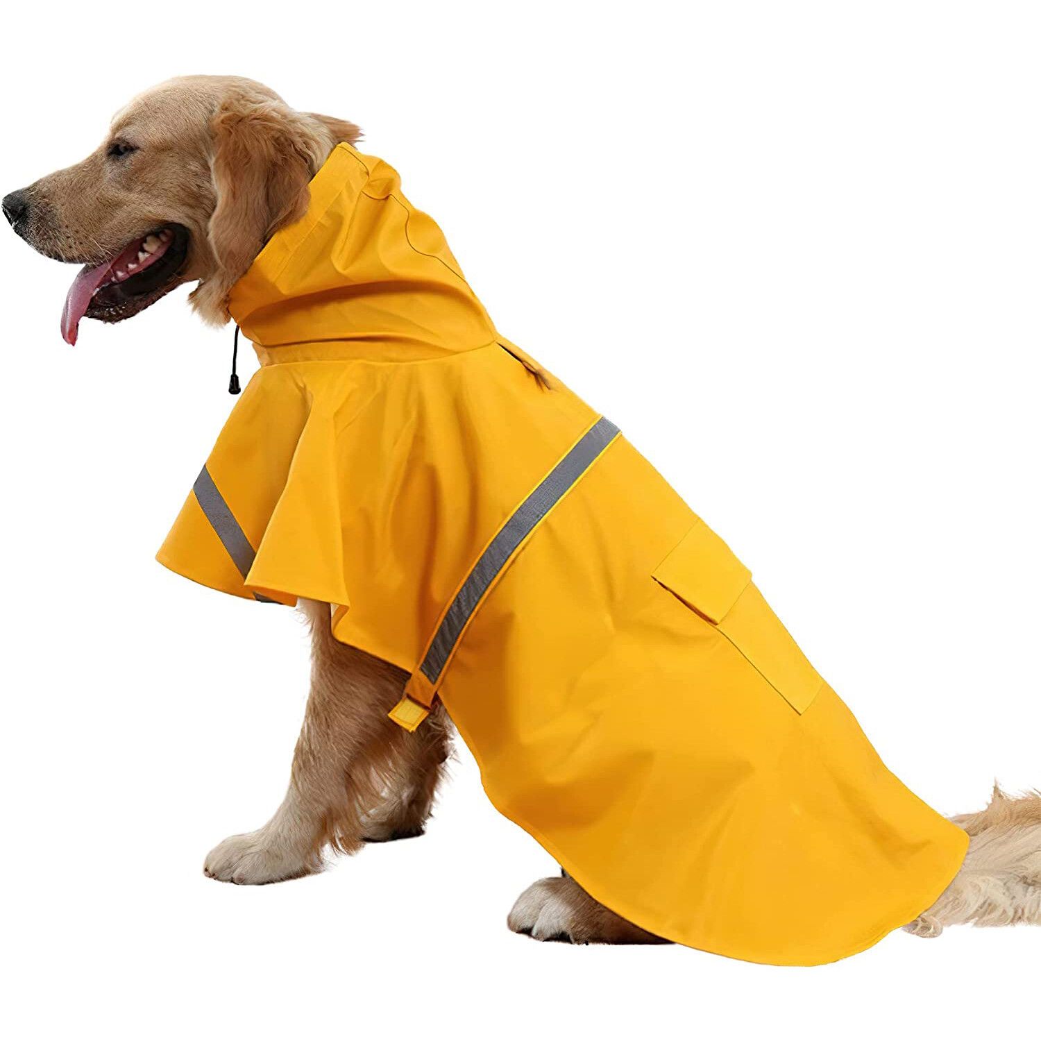 Imperméable À Capuche À La Mode Pour Animaux De Compagnie,Vêtements De Coulée De Style Cape Pour Chiens,Garde Votre Chien Au Sec Et Confortable Sous La Pluie - Type Yellow-M