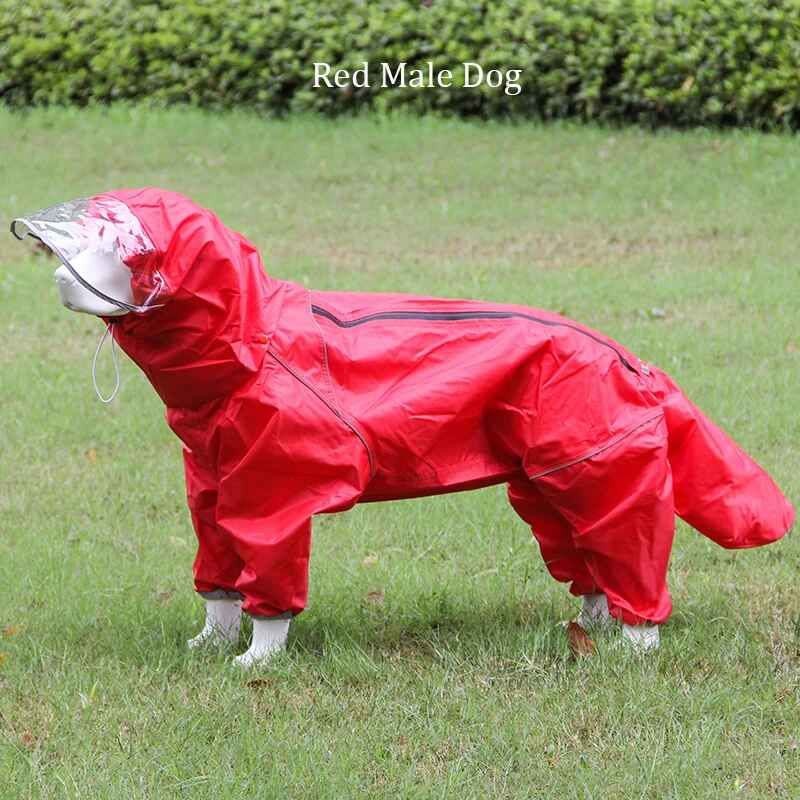 Poncho De Pluie Multicolore Pour Chien,Imperméable,Coupe-Vent Et Imperméable,Double Couche Avec Capuche,Fournitures Pour Animaux De Compagnie,Extérieur,Grand Et Moyen,1pc - Type Red Style A-24