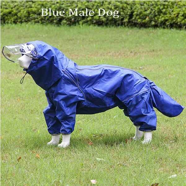 Poncho De Pluie Multicolore Pour Chien,Imperméable,Coupe-Vent Et Imperméable,Double Couche Avec Capuche,Fournitures Pour Animaux De Compagnie,Extérieur,Grand Et Moyen,1pc - Type Blue Style A-24