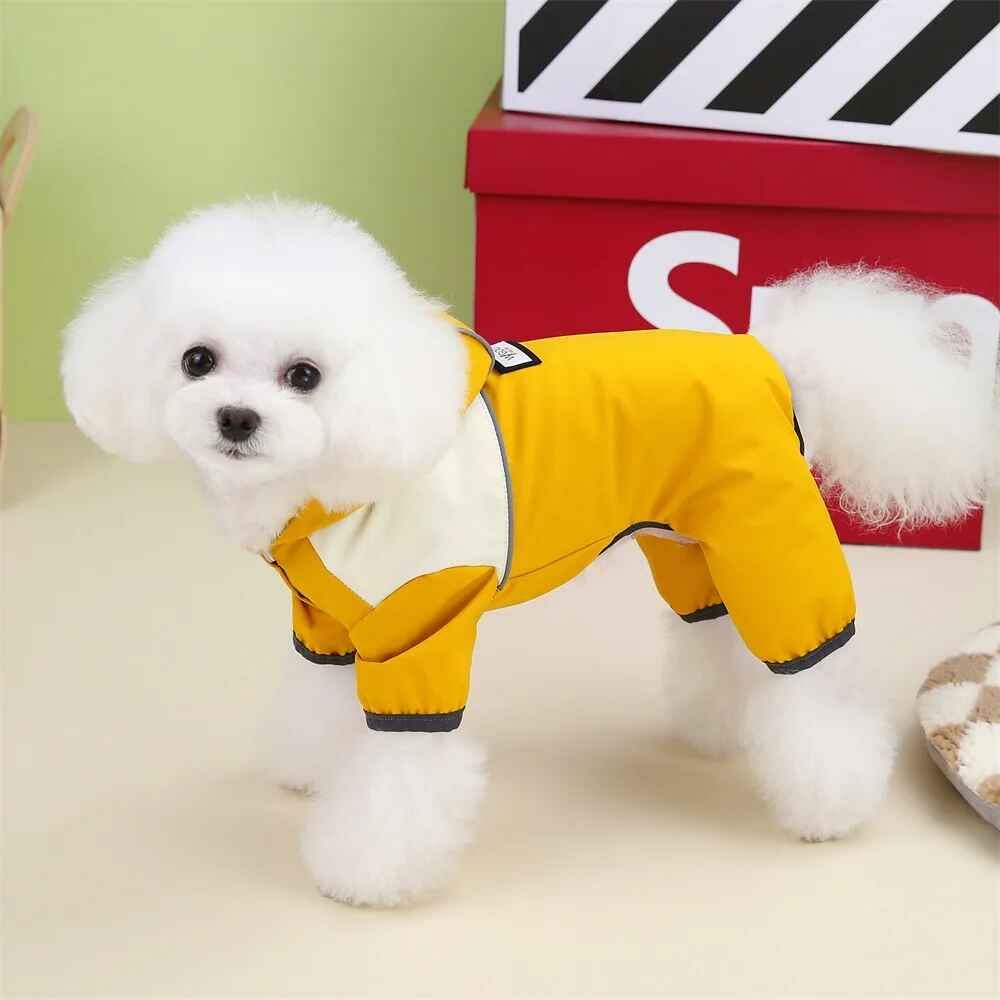 Imperméable À Capuche Pour Chien De Compagnie,Vêtements Imperméables,Petit,Moyen,Animal De Compagnie En Déclin,Bouledogue,Chihuahua - Type Yellow-L #B