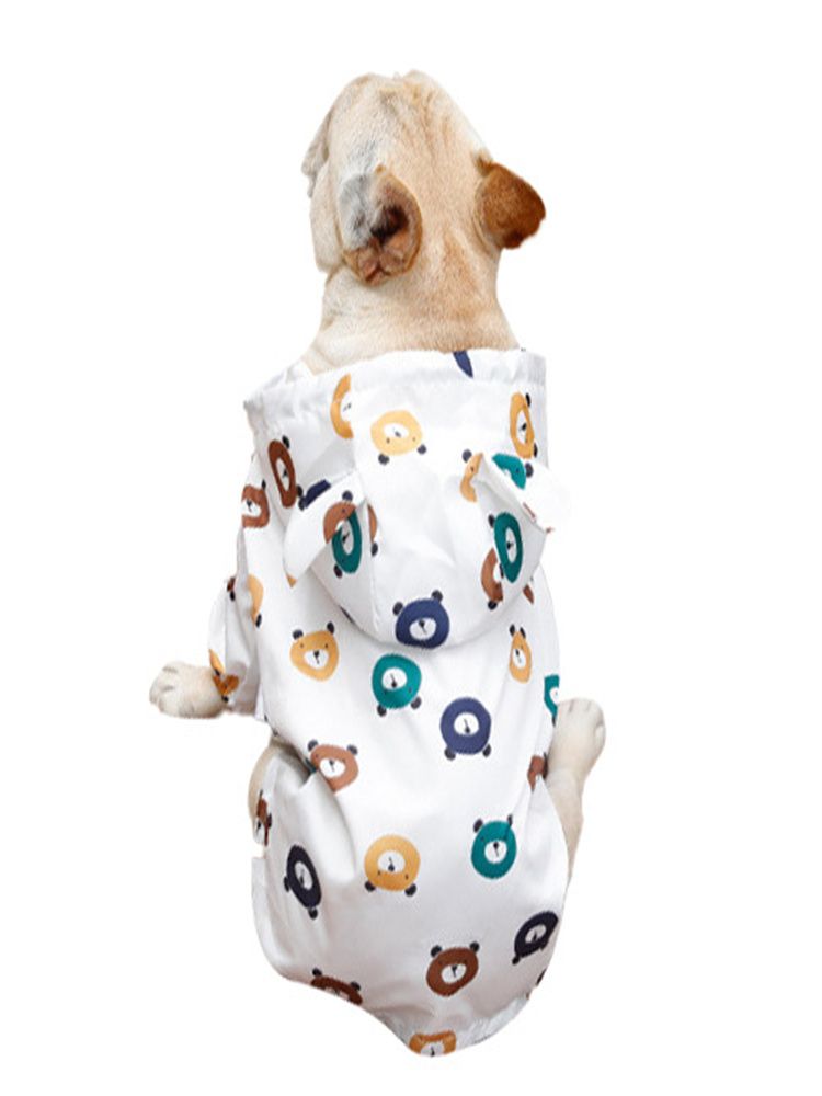 Vêtements De Pluie Imperméables Pour Animaux De Compagnie,Motif D'ours Mignon,?uvres D'art De Pluie,Saison De La Pluie,Capuche,Jambes Respirantes - Type Bear Pattern-S
