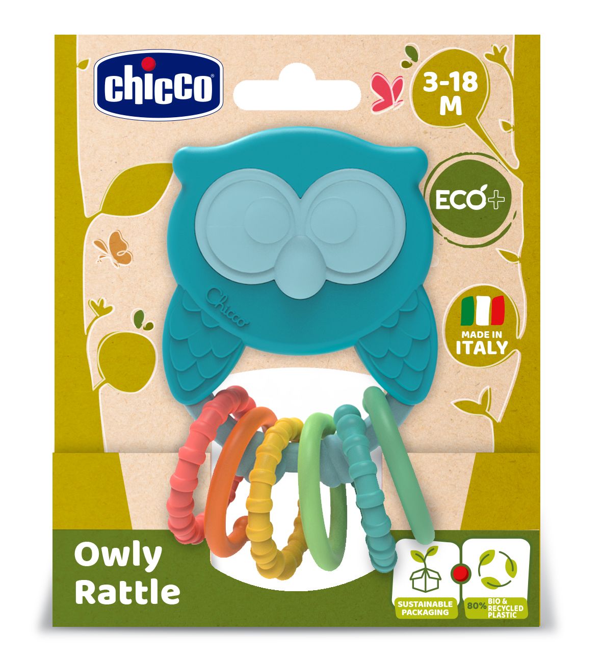 Chicco Hochet Clés Colorées Ecoplus porte clés en plastique recyclé trousseau de clés colorées facile à tenir et léger expérience tactile et stimulation de la gencive 3 - vue 2