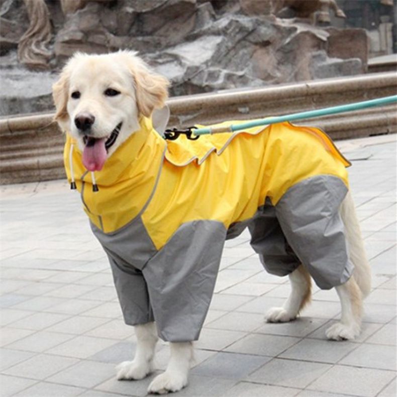 Imperméable À Capuche Pour Animaux De Compagnie,Moyen Et Grand Chien,Golden Retriever,Satsuma,Alaska,Imperméable À Quatre Pattes - Type Yellow-24