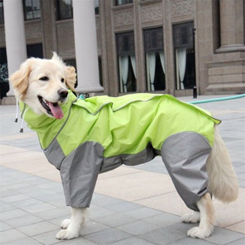 Imperméable À Capuche Pour Animaux De Compagnie,Moyen Et Grand Chien,Golden Retriever,Satsuma,Alaska,Imperméable À Quatre Pattes - Type Green-20