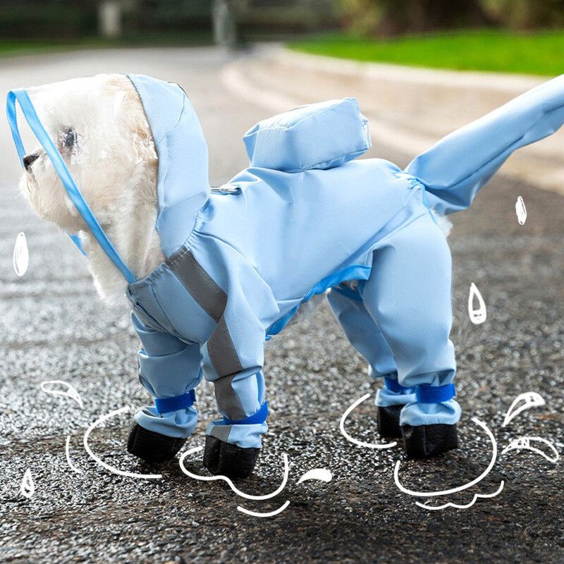 Teddy Casting Vêtements Pour Chien En Plein Air Imperméable Chiot Stéréo Sac À Dos Vêtements À Pieds Pour Animaux De Compagnie Vêtements Imperméables Xs-Xl - Type Blue-M