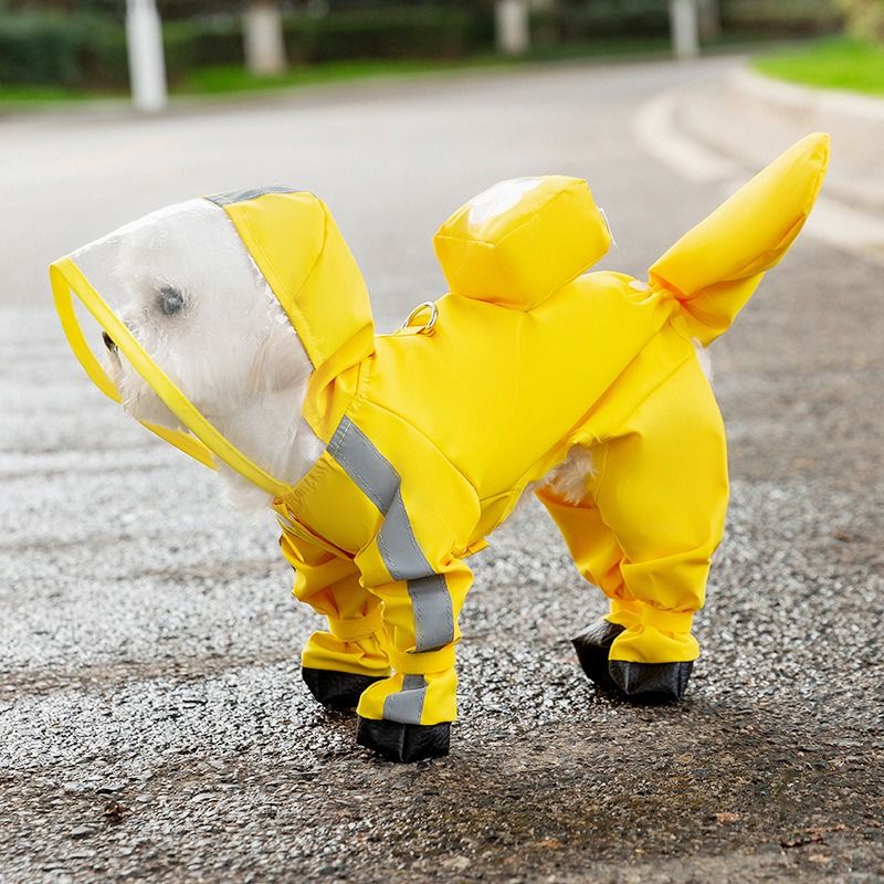 Teddy Casting Vêtements Pour Chien En Plein Air Imperméable Chiot Stéréo Sac À Dos Vêtements À Pieds Pour Animaux De Compagnie Vêtements Imperméables Xs-Xl - Type Yellow-M