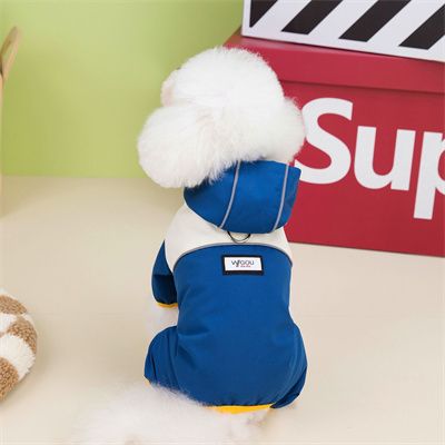 Combinaison Imperméable Pour Chien De Compagnie,Manteau De Pluie À Capuche Maltais Chiwawa,Vêtements De Coulée,Veste Pour Chiot,Petit,Média - Type Bleu-S
