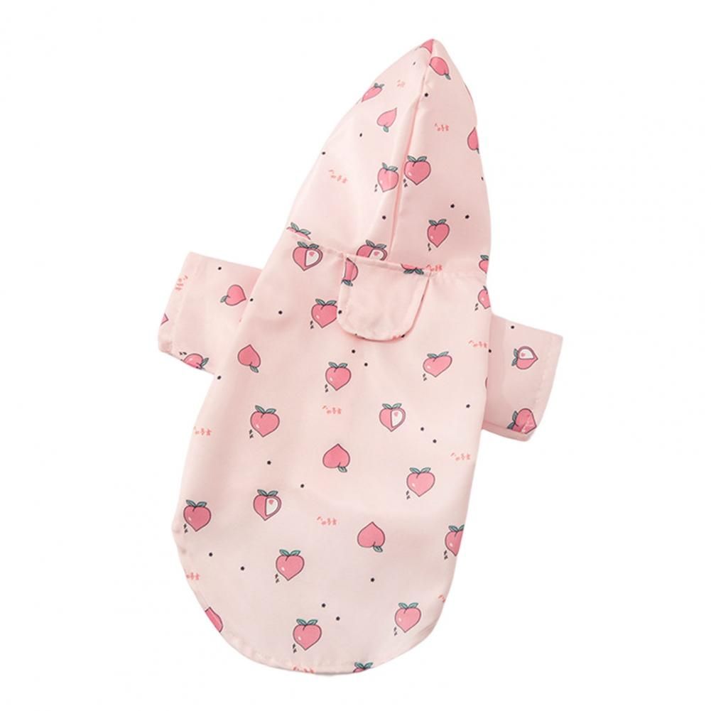 Imperméable À Capuche Multifonctionnel Pour Animaux De Compagnie,Motif Imprimé,Impression De Coulée,Imperméable Pour L'été,Petit - Type Rose-M